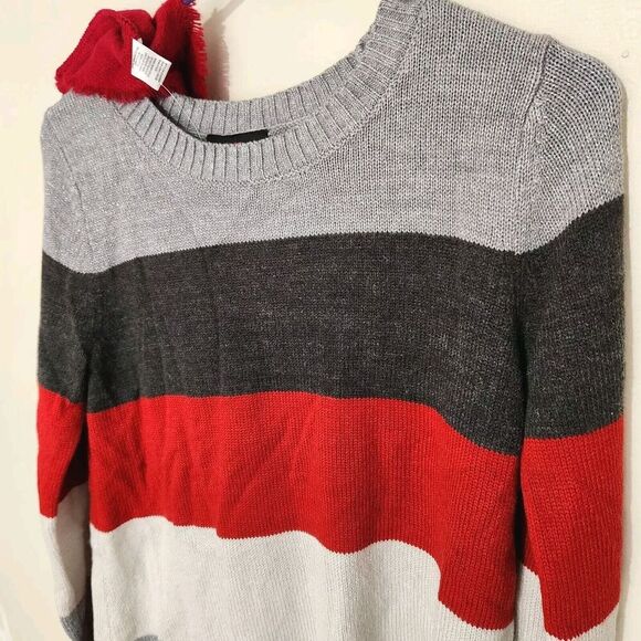 IZ BYER Sweater For Girls Size 16 XL with scarf Striped Colors  B1 - Picture 2 of 10